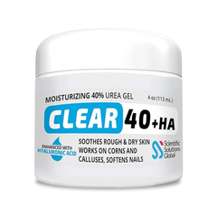 Jar of moisturizing gel with text