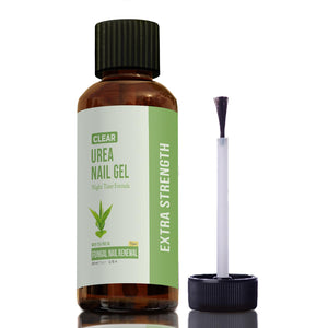 Bottle of urea nail gel with a brush