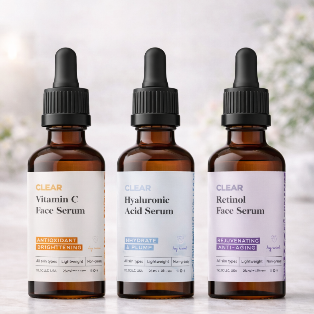 Skin care serums designed for hydration and skin repair