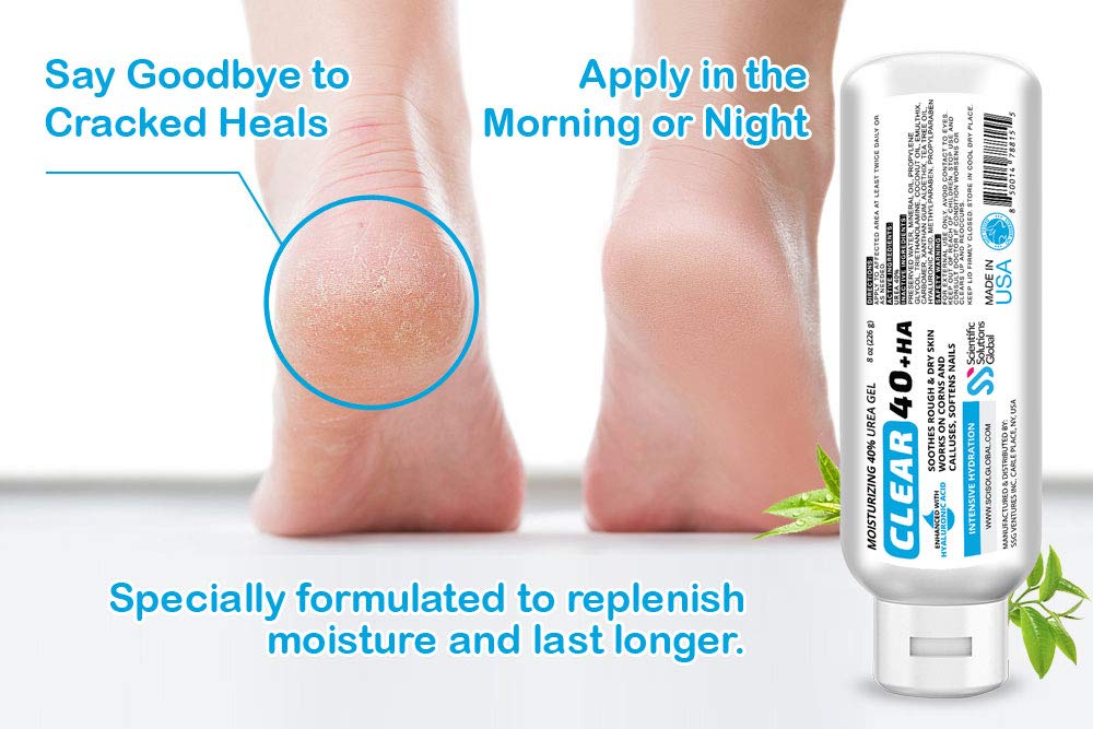 CLEAR 40 HA, 40% Urea Gel, 1% Hyaluronic Acid, 8 oz