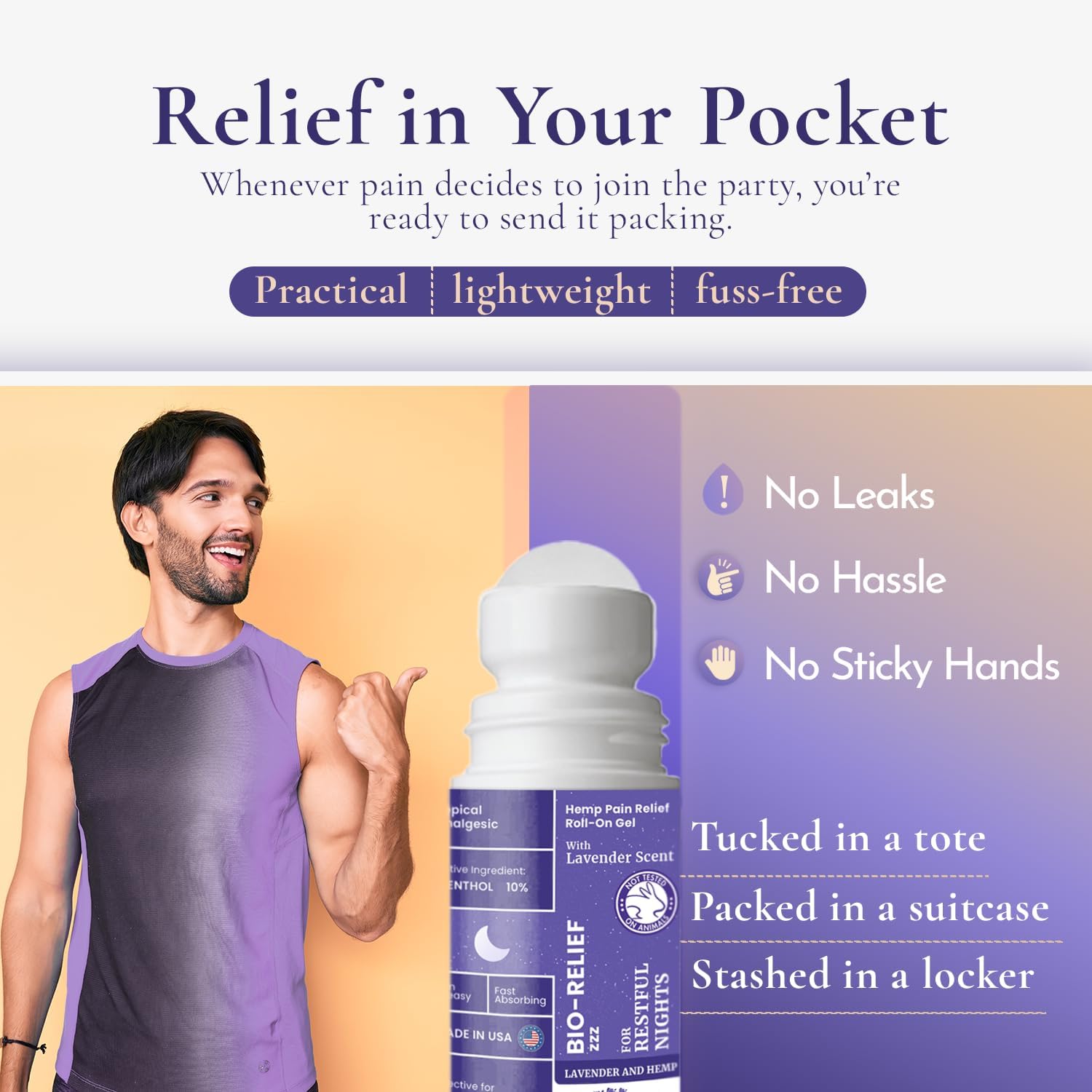 Night time Maximum Strength Hemp Pain Relief Roll-On