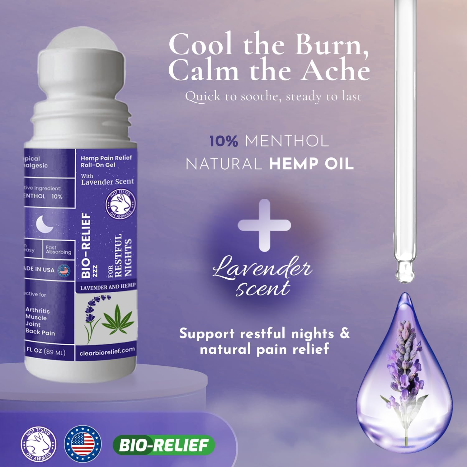 Night time Maximum Strength Hemp Pain Relief Roll-On