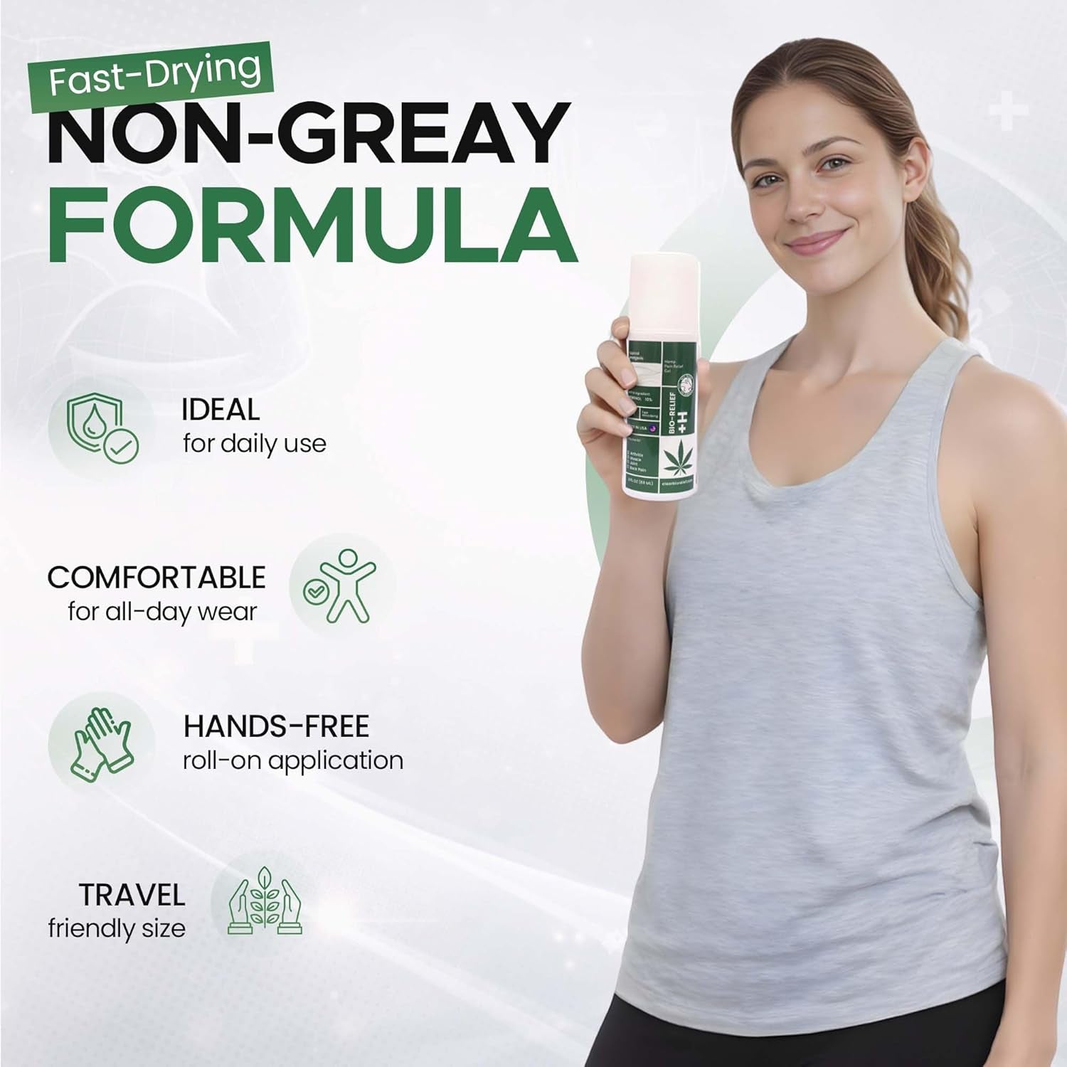 Bio-Relief +H Hemp Pain Relief Roll On