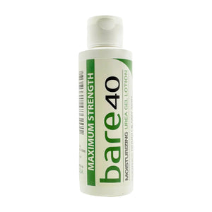 Bottle of bare40 Maximum Strength Moisturizing Urea Gel Lotion
