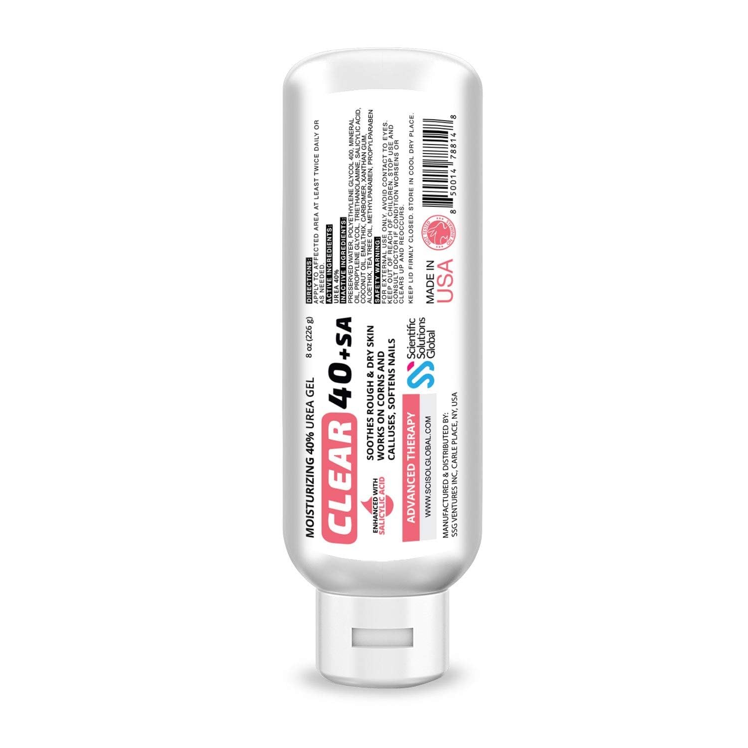 CLEAR 40 +SA, 40% Urea Gel + 2% Salicylic Acid, 8 oz – SkinEve