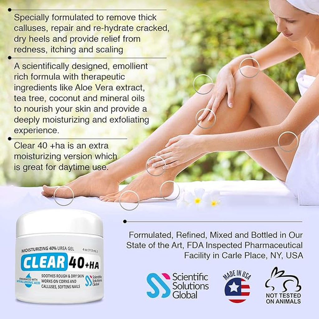 Clear 40% Urea Gel with Hyaluronic Acid for Rough & Dry Skin