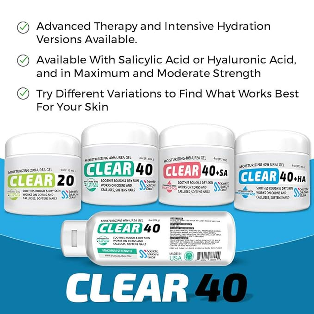 Clear 40% Urea Gel with Hyaluronic Acid for Rough & Dry Skin